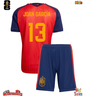 Spain Joan Garcia #13 Replica Home Stadium Kit for Kids World Cup 2026 Short Sleeve (+ pants)
